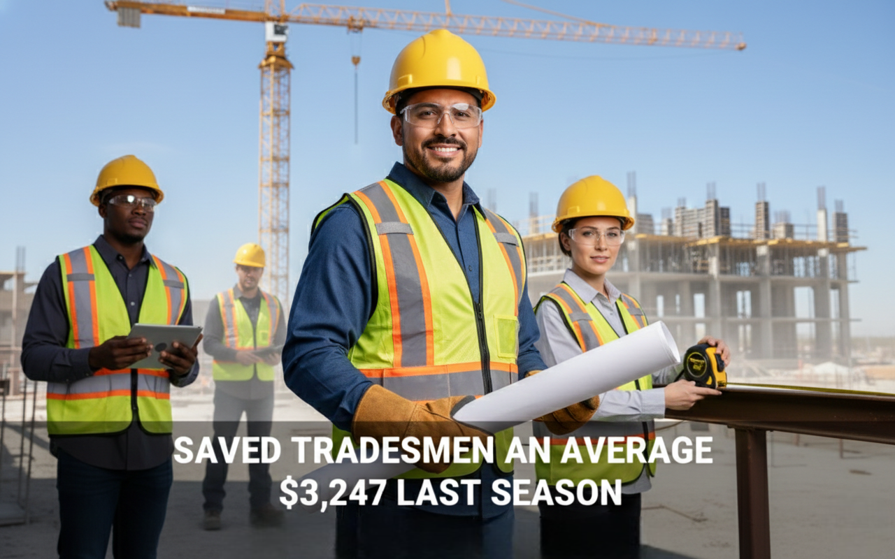 Ryan on job site holding refund check